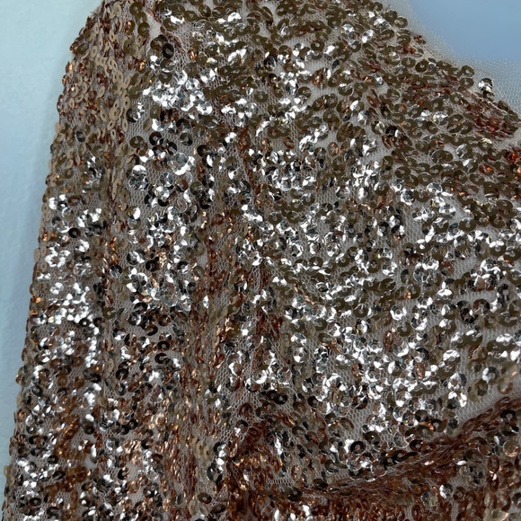 Oliver | Gold Jewel Tone Sequin Embellished Shrug Boxy Cropped Glam Cardigan - Picture 12 of 16